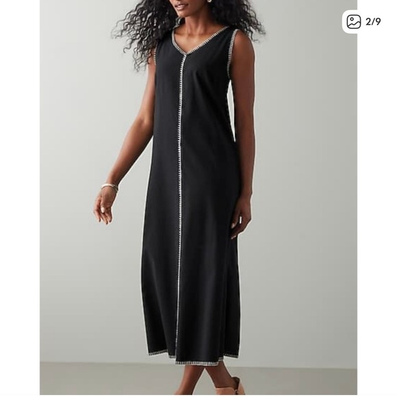 J Jill • NWT Pure Jill Kantha Hand Stitched Cotton Midi Dress Set Petite Large - Picture 2 of 11